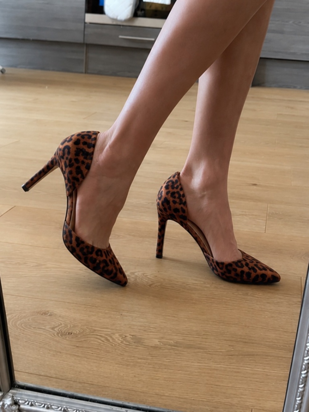Jessica Simpson Leopard Print D’Orsay Pointed Toe Heels Pumps Women’s 6M